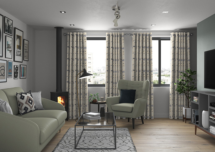 Baa Baa, Charcoal - Made to Measure Curtains - Image 5